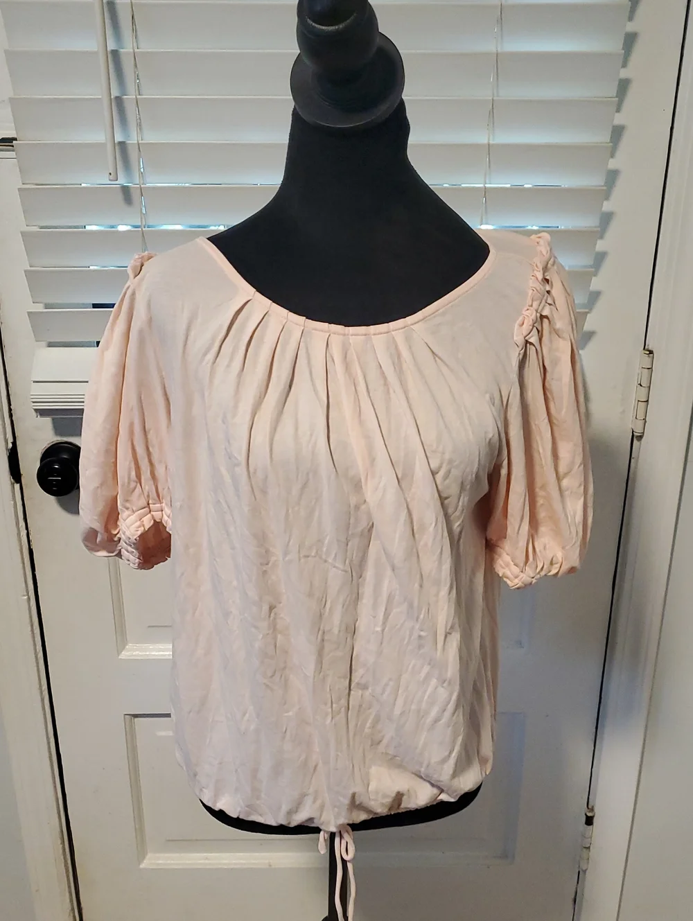 LOFT Light Pink Gathered Peasant Blouse